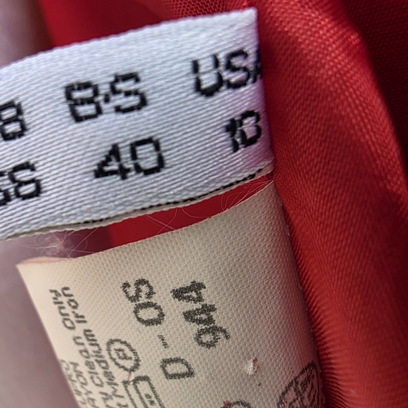 Vintage Genny Made In Italy 100% Wool Red Blazer With Beaded Buttons- SZ 10 - Picture 5 of 16